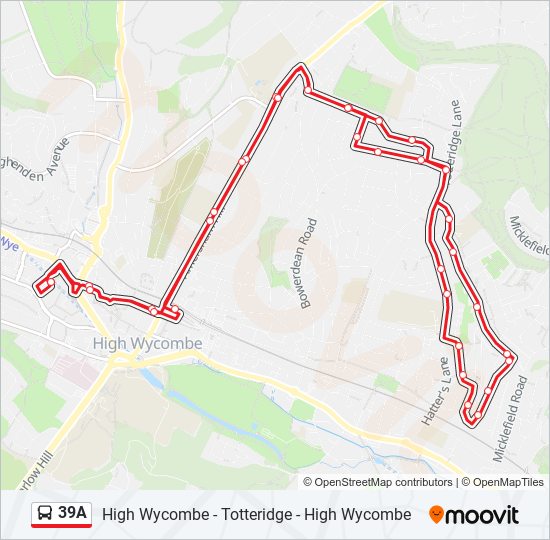 39A bus Line Map