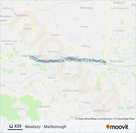 X20 Bus Line Map