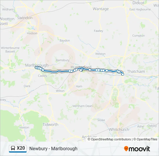 X20 Bus Line Map