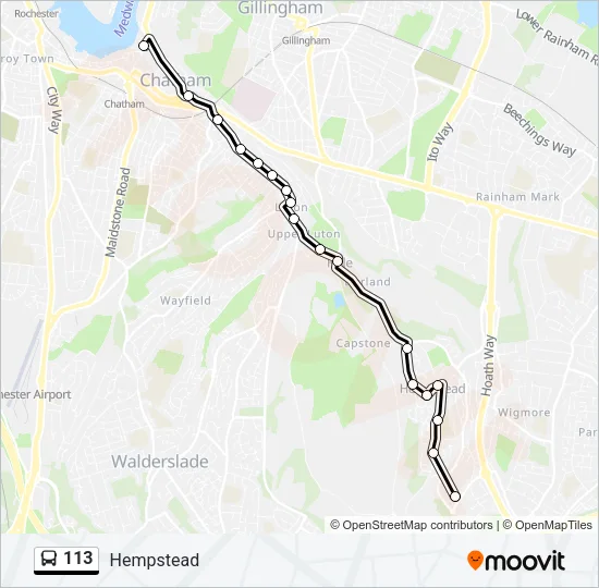 113 Bus Line Map