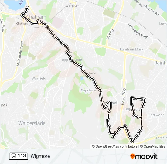 113 Bus Line Map