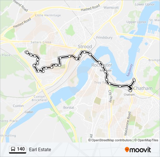 140 bus Line Map