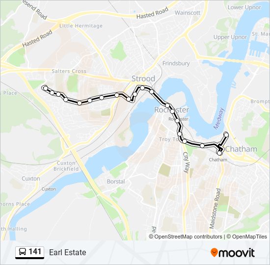 141 bus Line Map