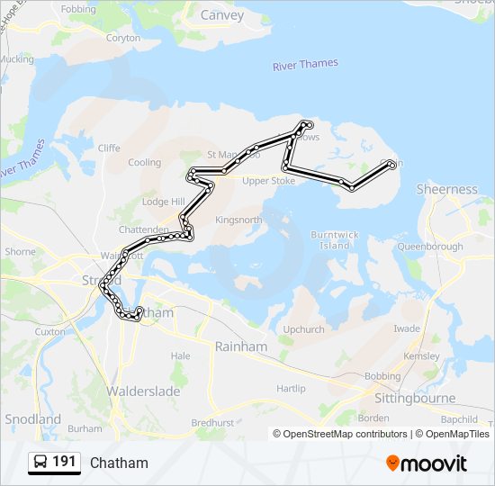 191 bus Line Map