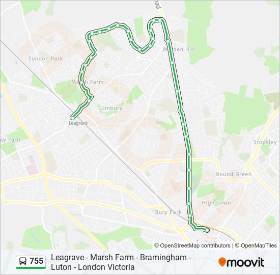 755 Bus Line Map