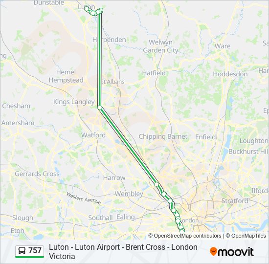 757 bus Line Map