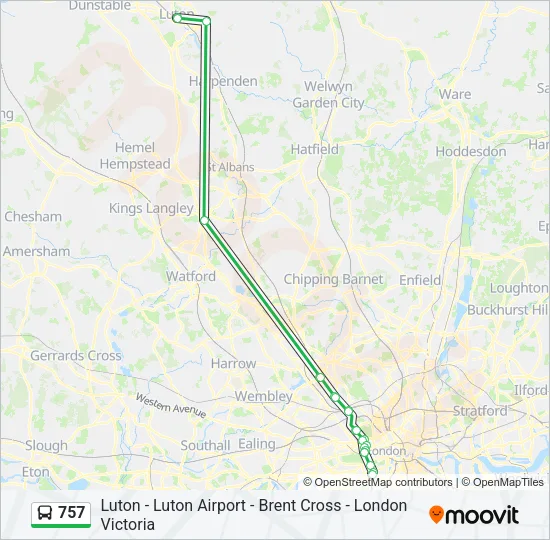 757 Bus Line Map