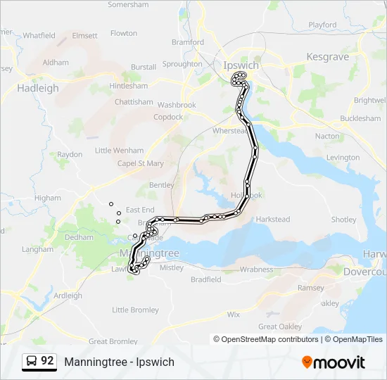 92 Bus Line Map