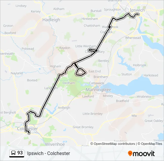 93 Bus Line Map
