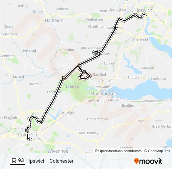 93 Bus Line Map