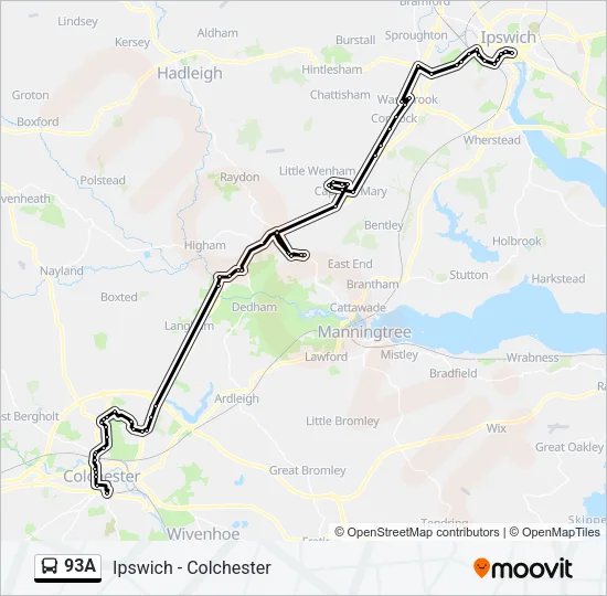 93A Bus Line Map