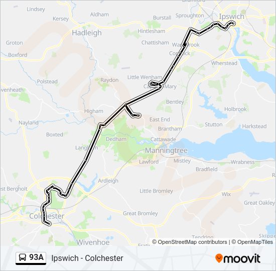 93A Bus Line Map