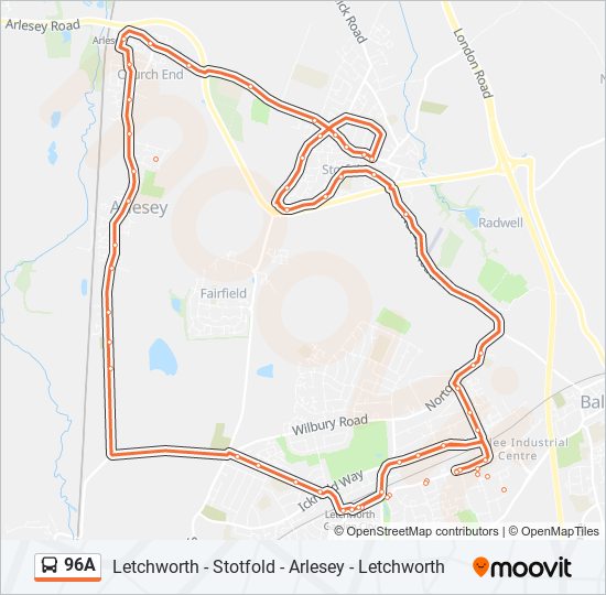 96A Bus Line Map