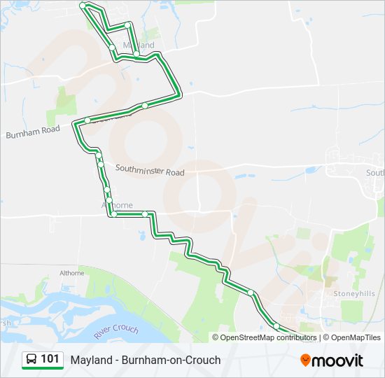 101 bus Line Map