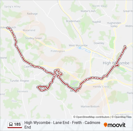 18S Bus Line Map