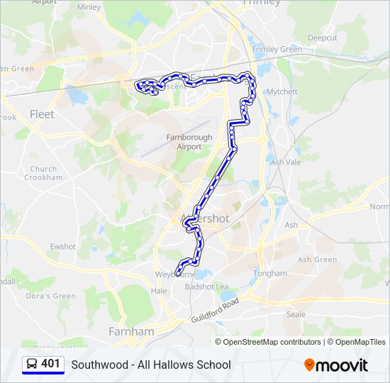 401 Bus Line Map