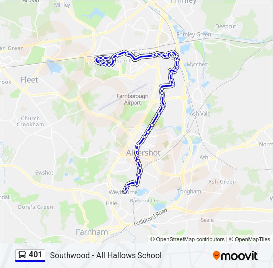 401 Bus Line Map