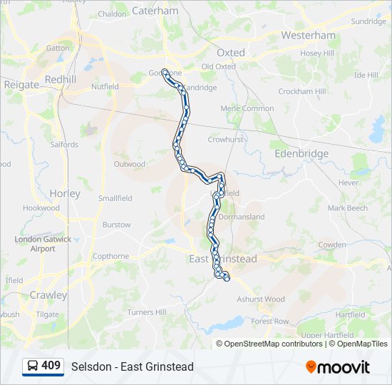 409 Route: Schedules, Stops & Maps - Godstone (Updated)