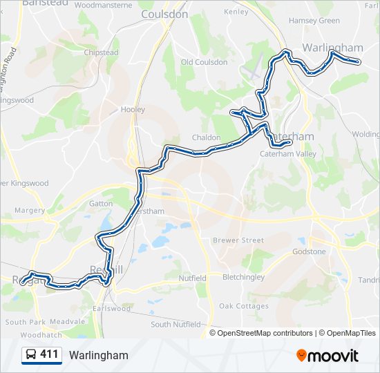 411 bus Line Map