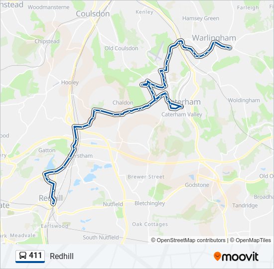 411 bus Line Map