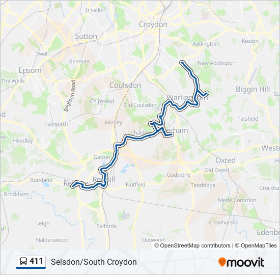 411 bus Line Map