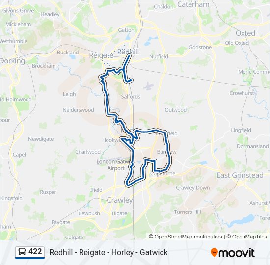 422 Route: Schedules, Stops & Maps - Redhill (Updated)