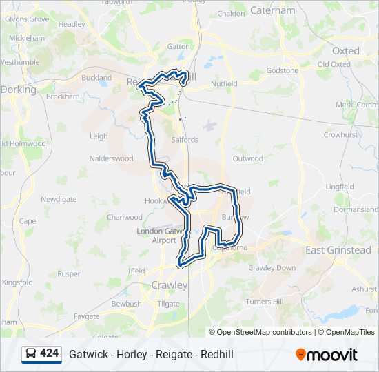 424 Route: Schedules, Stops & Maps - Redhill (Updated)