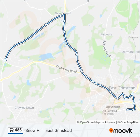 485 Route Schedules, Stops & Maps East Grinstead (Updated)