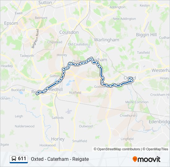 611 bus Line Map