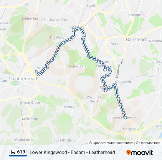 619 Bus Line Map