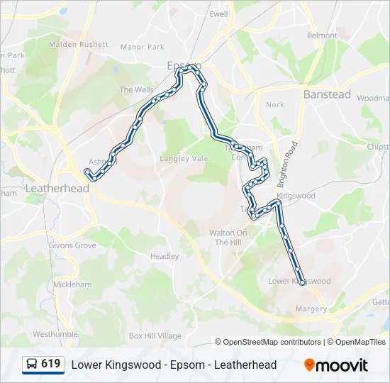 619 Bus Line Map