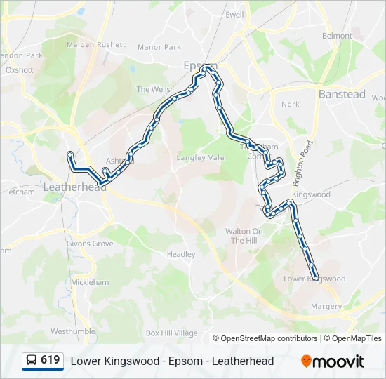 619 Bus Line Map
