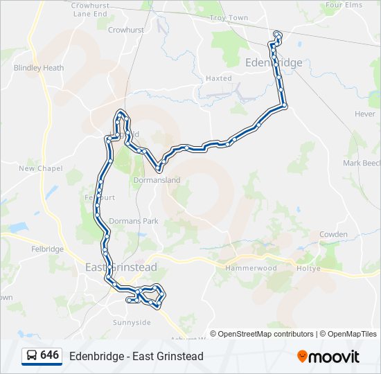 646 bus Line Map