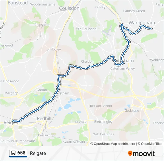658 Route: Schedules, Stops & Maps - Reigate (Updated)