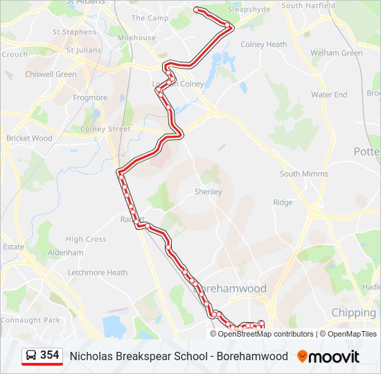 354 Bus Line Map