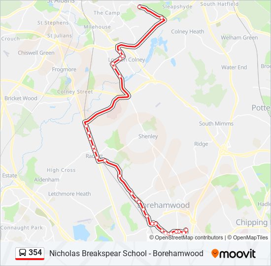 354 Route: Schedules, Stops & Maps - Oaklands (Updated)