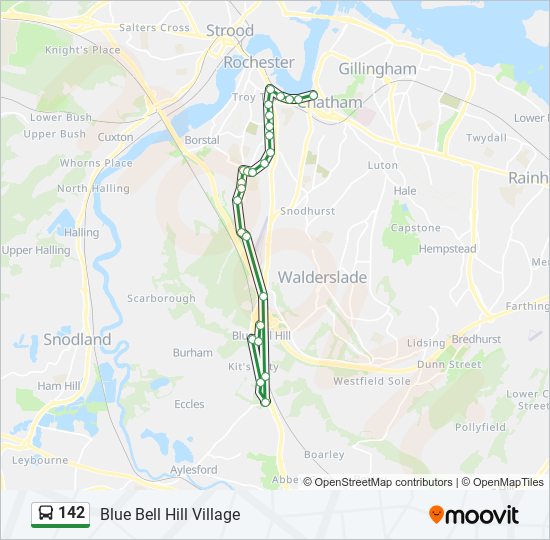 142 bus Line Map