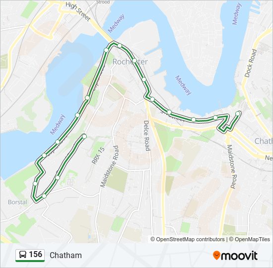 156 bus Line Map