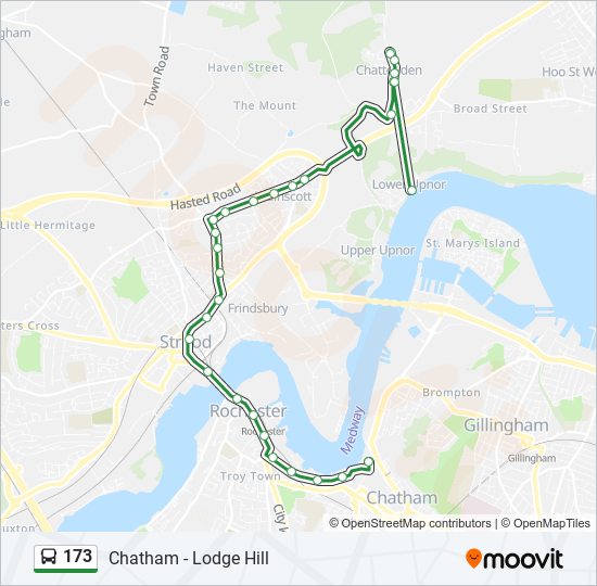 173 bus Line Map