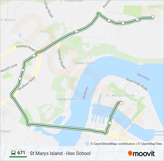 671 bus Line Map