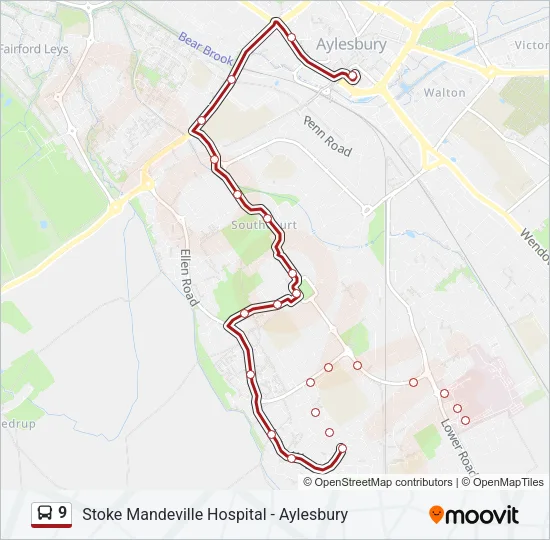 9 Bus Line Map