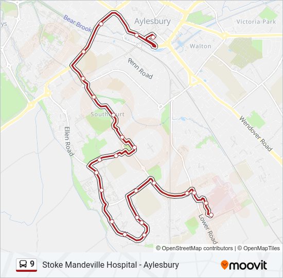 9 bus Line Map