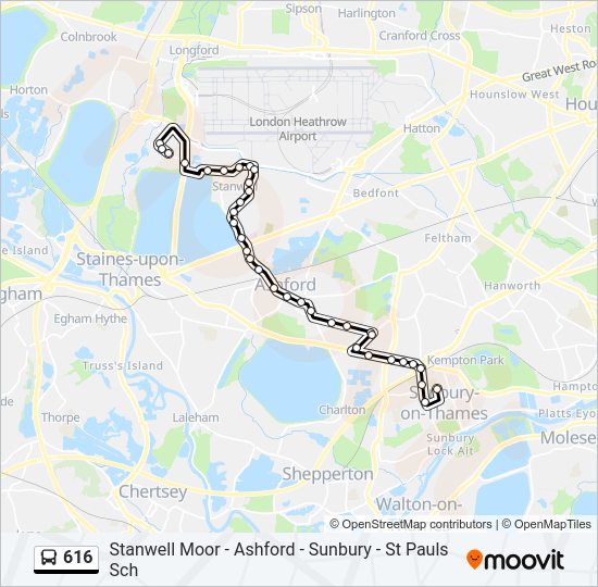 616 Bus Line Map
