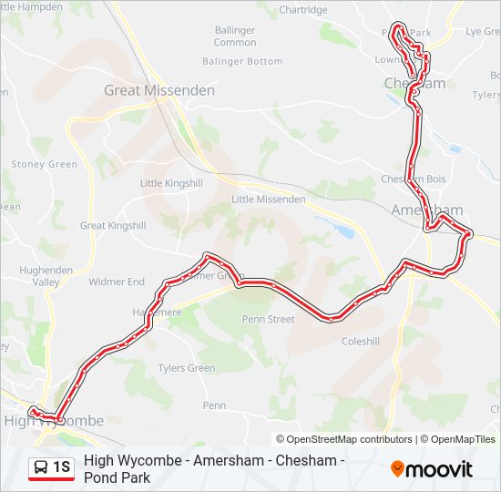 1S Bus Line Map