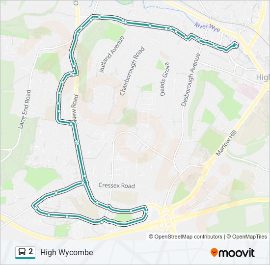 2 Bus Line Map