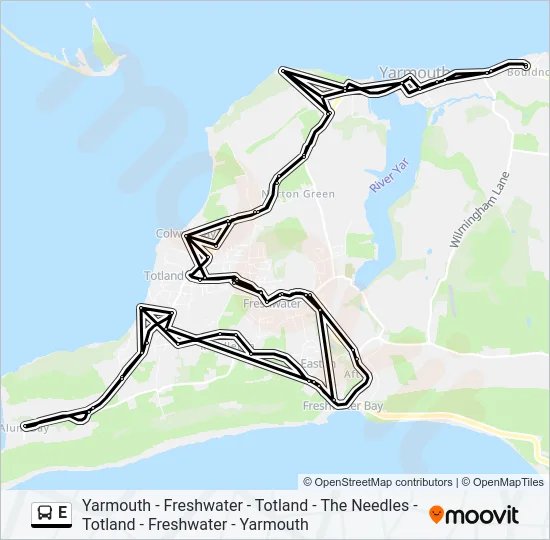E Bus Line Map