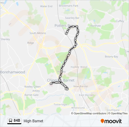 84B bus Line Map