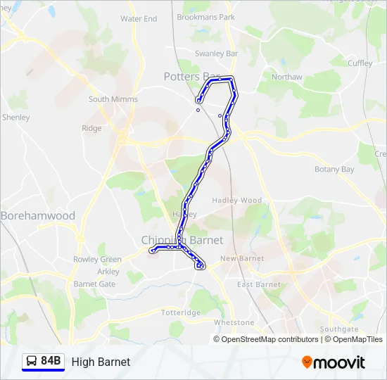 84B Bus Line Map