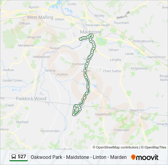 527 Bus Line Map