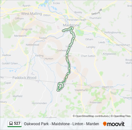 527 bus Line Map